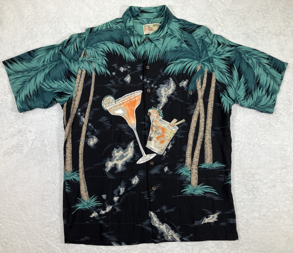 Vintage Tori Richard Shirt Mens Hawaiian Cocktail Tropical USA Vacation Large